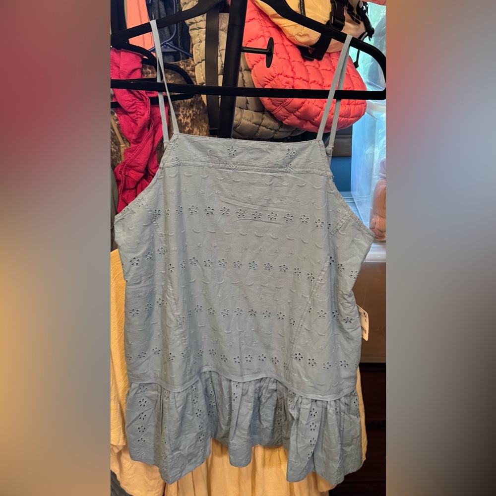 Free People Caught Up Tunic in Blissful Blue Combo, NWT - Picture 5 of 8